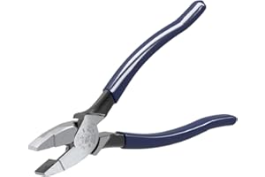 Klein Tools D213-9NE Pliers, 9-Inch Side Cutters, High Leverage Linesman Pliers Cut Copper, Aluminum and Other Soft Metals