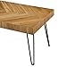 P PURLOVE Modern Wood Coffee Table, Easy Assembly Coffee Table for Living Room w/Chevron Pattern & Metal Hairpin Legs, Glossy Finished Rectangular Side Table
