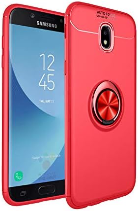 Case for Samsung Galaxy J730/J7 Pro 2017 HXC Soft TPU Material Suitable for Automotive Magnet Brackets Invisible Ring Bracket Multi-Function Protective Shell (red)