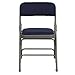 Flash Furniture HERCULES Series Curved Triple Braced & Double Hinged Navy Fabric Metal Folding Chair