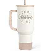 SANDJEST Teacher Appreciation Gift for Women – Stainless Steel Insulated Tumbler with Handle - Teachers Travel Coffee Mug Cup for Women Back to School Birthday Christmas, 40oz