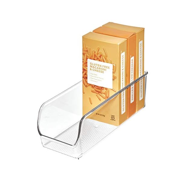 iDesign-56830-Cupboard-Storage-Box-Small-and-Slim-Plastic-Kitchen-Organiser-for-Fridge-and-Pantry-Fridge-Storage-Bin-for-Food-Drinks-and-Condiments-Clear iDesign Fridge Organiser, Stackable Storage Container , Small BPA-free Clear Drawer Organizer for Kitchen, Fridge and…
