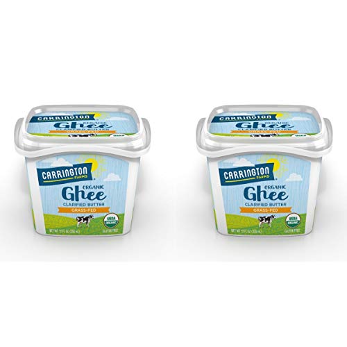 Carrington Farms Organic Ghee Clarified Butter Grass fed Gluten Free, 12 oz (Pack of 2)