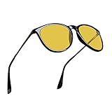 Mens Womens Classic Retro Polarized Night Vision Yellow Driving Glasses Anti-glare Rain Day Sun Glasses