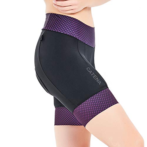 CATENA Women's Bike Shorts 3D Padded Cycling Short Pants for MTB Road Bicycle Purple, Medium