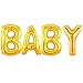 Aerfas 40 inch Gold letters “BABY” group shaped Helium foil balloons for baby shower Bridal Wedding Celebration Birthday party decoration supplies