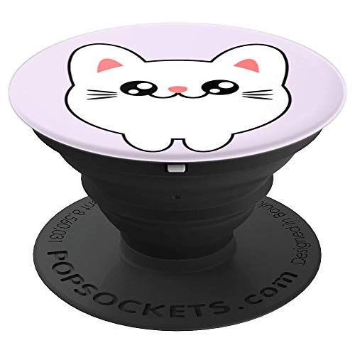 Sweet Pastel Purple Sorbet Kitten Baby Cat Manga Chibi Style - PopSockets Grip and Stand for Phones and Tablets