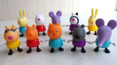 10pcs Peppa Pig Suzy Danny Rebecca Emily Friends Figures Toys Gift Family Dolls