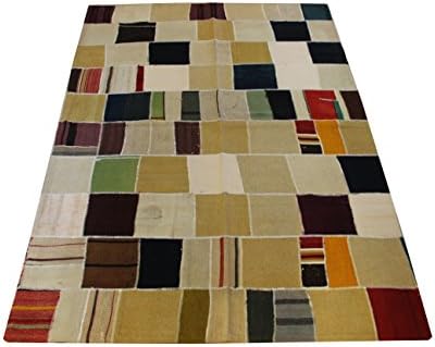 Turkish Vintage Kilim Patchwork rug 7,2x5,0 feet Throw Kilim Rug Home Decor Patchwork Rug Accent Kilim Patcwork Rug Modern Rugs Ethnic Rug Handmade patchwork