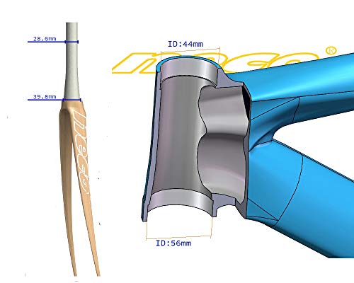 eco 1.5" Head Tube Reduced to 1-1/8 Fork Semi Integrated Bike Bicycle Headset 44-56mm Headtube