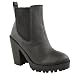 Fashion Thirsty Womens Chunky Cleated Platform Sole Block High Heel Chelsea Ankle Boots Size