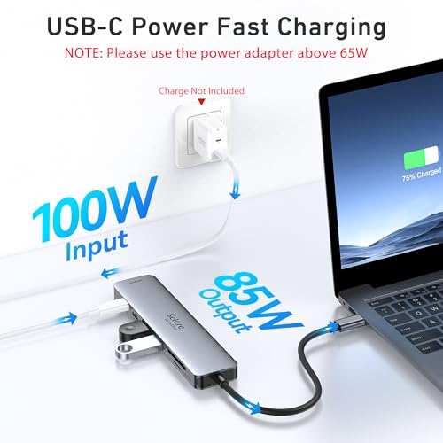 USB C Adapter, Selore USB C Hub HDMI 4K, USB 3.0 Ports, SD/TF Card Reading, 7-in-1 USB C Dock for MacBook Pro 2020 MacBook Air 2020 Huawei Matebook ChromeBook Pixel Tablet USB Type C
