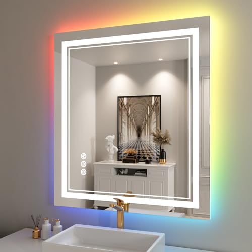 ISTRIPMF Inch LED Bathroom Mirror RGB Lights
