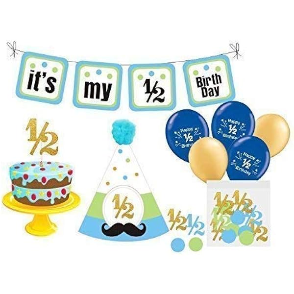Party Decor Half Birthday Boy Half Birthday Banner With Stars Half Birthday Photos 6 Month Baby Boy 6 Month Photo Prop Pennant Banner Party Decor Paper Party Supplies