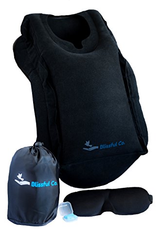 Blissful co. inflatable travel pillow, airplane pillow,…
