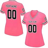 Custom Pink Mesh Replica Football Jersey Men Women Girls Embroidered Team Name and Your Numbers