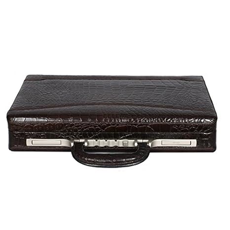 OBANI Genuine Leather Briefcase Brown