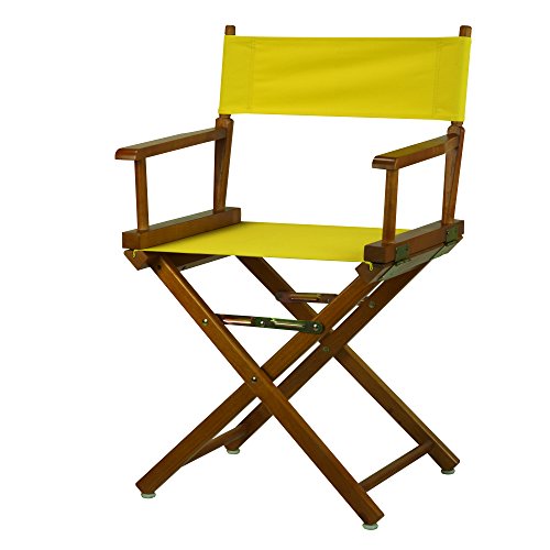 Casual Home Director's Chair ,Honey Oak Frame/Yellow Canvas,18" - Classic Height