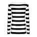 OThread & Co. Women's Long Sleeve Striped T-Shirt (Small, Black&White)