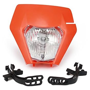 Motorcycle 2017 Universal Plastic Headlight Headlamp Frontlight For KTM EXC SXS SX EXC XC XCF XCW XCFW SXF SMR MX EGS 50-525 (Orange)