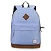 Hynes Eagle Casual Basic Backpack Simple School Bag Light Blue