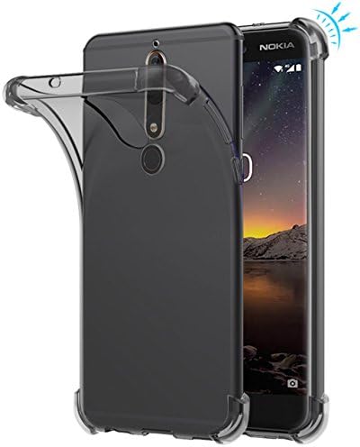 Nokia 6.1 Case,Nokia 6 2018 Case,NOT for Nokia 6 2017",Sucnakp TPU Shock Absorption Technology Raised Bezels Protective Case Cover for Nokia 6 2018 (TA-1068) Smartphone (Smoke Black)