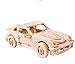 Dlong 3D DIY Assembly Construction Jigsaw Puzzle Handmade Educational Woodcraft Set Porsche Sports Car 911 Model Kit Toy for Adult and Children