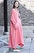 Soojun Women's Casual Cotton Linen Long Dress with Batwing Sleeve, Style 1:coral Pink, One Size