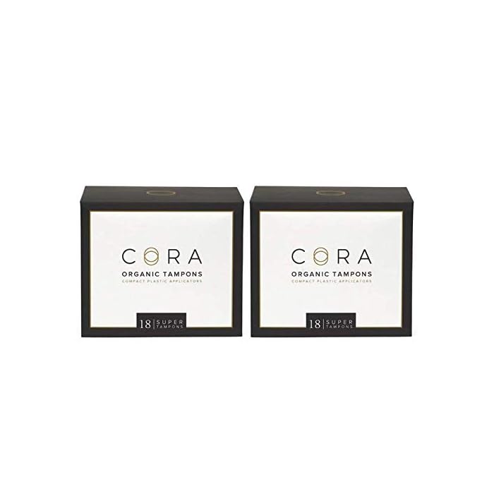 Cora Organic Applicator Tampons | Super Absorbency | 100% Cotton Core, Unscented, BPA-Free Compact Applicator | Leak…