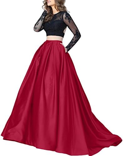 Cutiebridal Illusion Lace Two Piece Prom Evening Cocktail Dress with Sleeves CU016