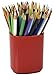 Acrimet Jumbo Pencil Holder, Pen Cup, Caddy Super-Sized Desktop Organizer for Students, Artists and Professionals (Plastic) (Solid Red Color)
