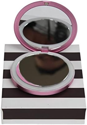 Make Up Mirror Compact Charger - Light up Mirror battery pack in Pink Aluminum Alloy Case