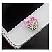 GBSELL 3D Crystal Bling Bow Diamond Home Button Sticker For iPhone iPad (Pink)