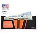 SlimFold Minimalist RFID Wallet - Thin, Durable, and Waterproof Guaranteed - Made in USA - MICRO Size Black with Orange Stitching