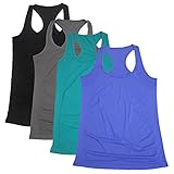Semath Women's Super Soft Camisole Casual Boyfriend Crush Tank Top, 4 Pack/Gray/Blue/Black/Royal Blue, Large