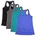 Semath Women's Super Soft Camisole Casual Boyfriend Crush Tank Top, 4 Pack/Gray/Blue/Black/Royal Blue, Large