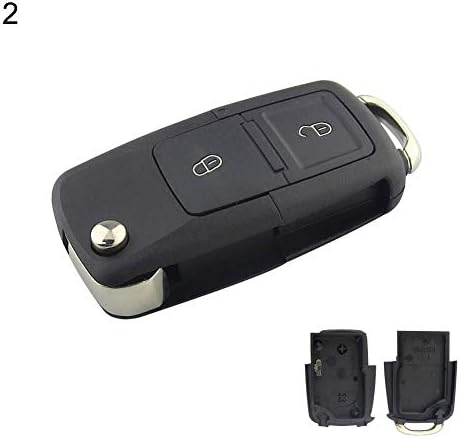 HsgbvictS Car Key Shell Ignition System Shell 2/3 Buttons Key Shell Case Car Auto Key Replacement for VW Passat Polo Tiguan - Black 2