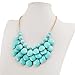 JANE STONE Fashion Bubble Layered Necklace Floating Teardrop Collar Statement Jewelry for Women(Fn0580-Aqua)