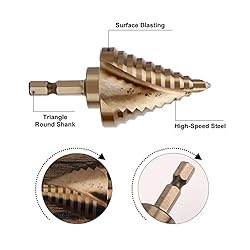 COMOWARE Hex Shank HSS Step Drill Bit with Two