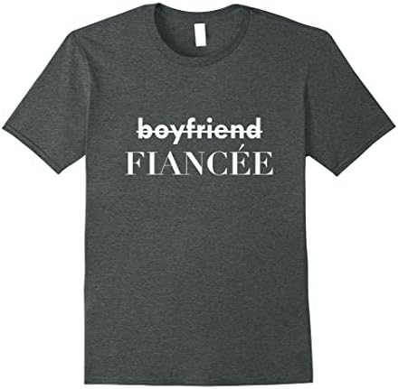 Mens Boyfriend Fiancee T-Shirt Engaged Shirt Gift for Him Fiance Small Dark Heather