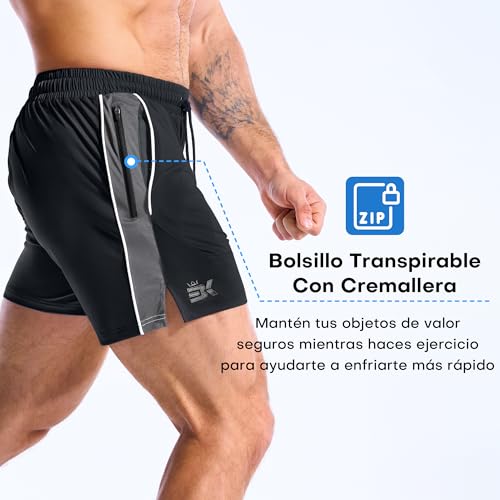 ZENWILL DRI-Armor Men's Sport Zip Shorts Running Shorts, Lightweight Gym Shorts Quick Dry