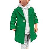 Gafeng Kids Toddler Boys Wool Blend Trench Coat Long Sleeve Mid Length Pea Overcoat Outerwear