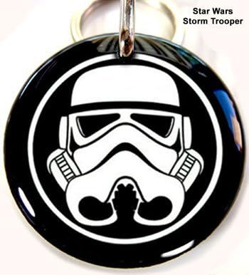 Custom Pet Id Tag Dog and Cat Tags Black & White (Teacup 0.75")