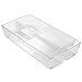 iDesign Linus Plastic Utensil Drawer Divided Organizers, 2-Piece Kitchen Storage Containers with Sliding Tray for Spatulas, Whisks, Spoons, Knives, Silverware, Flatware, 8