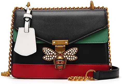 2019 Girls Fashion Buckle High Quality Leather Quilted Shoulder Chain Crossbody Bag Bees Handbags Mini Vintage Large Space Evening Cultches for Women