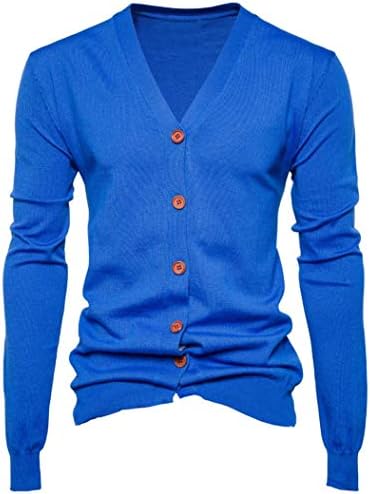Muranba Clearance Men V Neck Button Knit Sweater Cardigan Coat