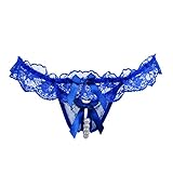 Meily(TM) Lady Lace Open Crotch Thong Mesh Pearl Massage