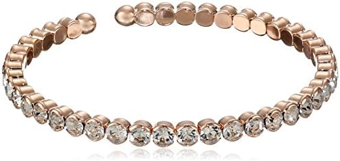Oroclone 14k Rose Gold Plated Single Honeycomb Crystals Cuff Bracelet
