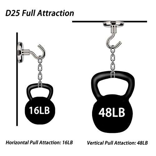 image for EVISWIY 48LB Magnetic Hooks for Cruise Cabins Refrigerator Locker Clas