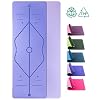 Yogamatte Rutschfeste Gymnastikmatte für Yoga TPE ist Rutschfest ECO Freundlichen Material Das SGS Zertifiziert , Hypoallergen und Hautfreundlich Fitnessmatte für Yoga Pilates Fitness, Hellpurpurn